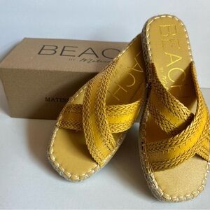 Beach by Matisse Women’s Yellow Faux Leather Sandals Size 8